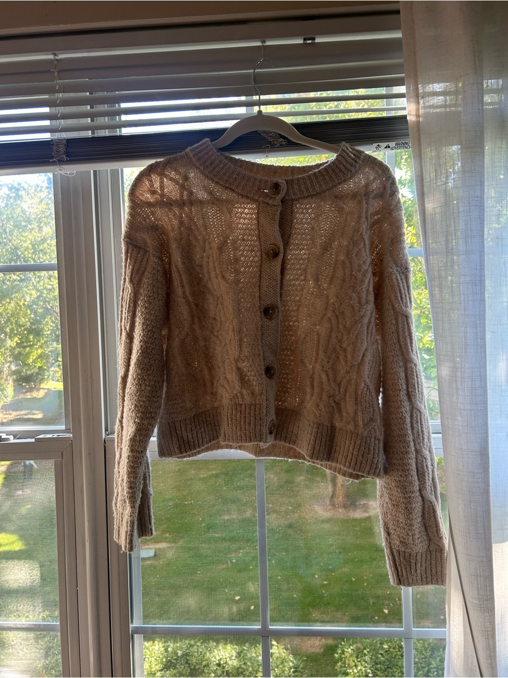 Old Navy Cable Knit Button-Up Cardigan - Beige